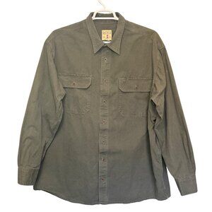 Red Head Button-Up Shirt Mens 2XLT Olive Green Duck Cloth Big & Tall